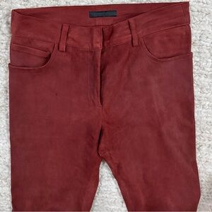 The Row Red Skinny Leather Suede Jeans Modern Fit